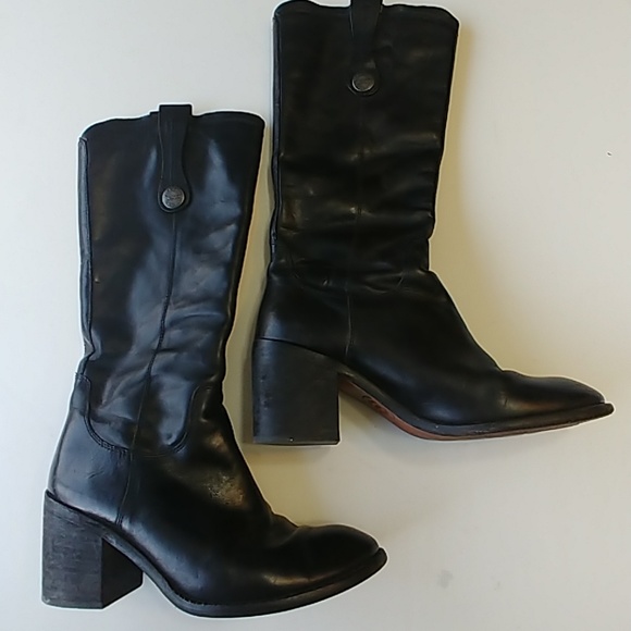 Kork-Ease Shoes - Kork-Ease Black Leather Heeled Boots 7-8/38 Kork-Ease Shoes - Kork-Ease Black Leather Heeled Boots 7-8/38